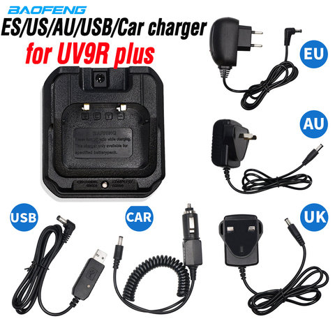 Original Baofeng UV-9R Plus EU/US/UK/AU/USB/Car Battery Charger For Baofeng uv 9r plus UV9R Walkie Talkie Waterproof Ham Radio ► Photo 1/6