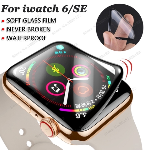 waterproof screen protector for apple watch 6/SE 44MM 40MM (Not Tempered Soft glass) film for Iwatch 5/4/3/2/1 44 42 40 38MM ► Photo 1/6