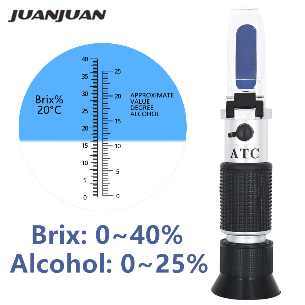 Professional Handheld Alcohol 0-40% Test Refractometer Wine Beer Tester Meter 