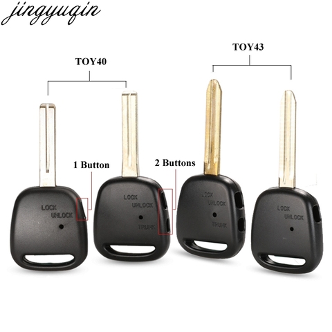 Jingyuqin 1/2 Side Buttons Remote Car Key Shell For TOYOTA Carina Estima Harrier Previa Corolla Celica TOY43/Toy40 Uncut Blade ► Photo 1/5