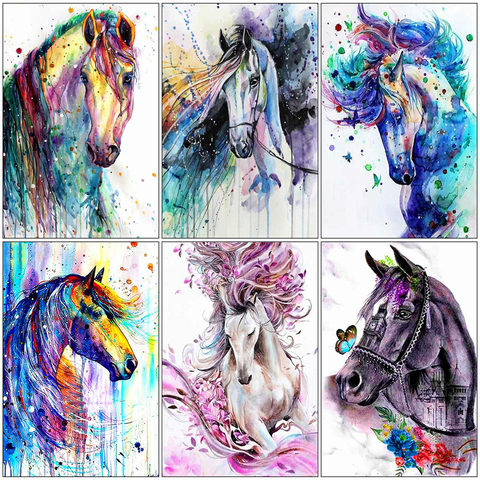 Huacan 5D DIY Diamond Painting Horse Full Square/Round Mosaic Animals  Handicraft Embroidery Wall Decoration Gift - AliExpress
