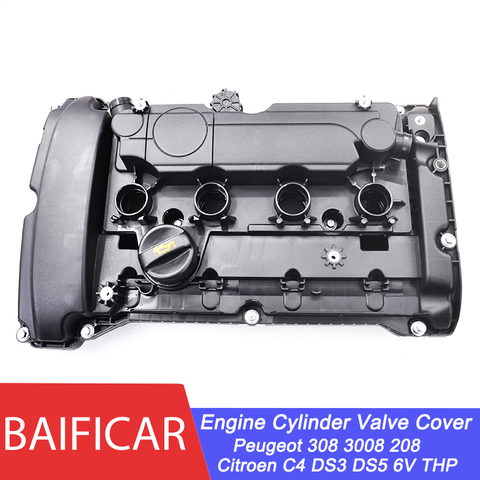 Baificar Double Valve Petrol Engine Cylinder Valve Cover & Gasket 9812071480 For Peugeot 308 3008 208 Citroen C4 DS3 DS5 6V THP ► Photo 1/6