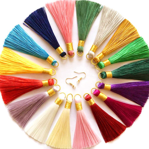 10pcs 8cm Polyester Silk Tassel Crafts Brush for Earring Charm Making Sati Tassels Pendant Diy Jewelry Accessories Handmade ► Photo 1/6