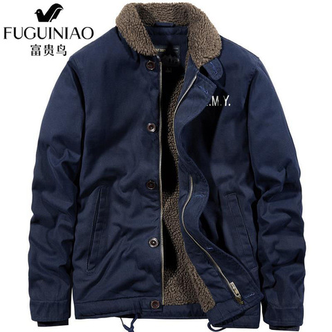 2022 Men's Winter Jacket New Cashmere Blouson Homme Male Lapel Business Coat Warm Thick Splice Cotton Velvet Overalls parkas ► Photo 1/6