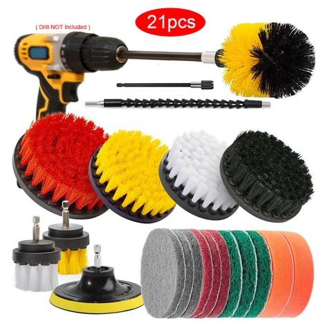 Car Drill Brushes Set Scrubber Cleaning Kit Car Wash Brush Cleaning Tools Polishing Pad Set Power Spin Tub Shower ► Photo 1/6