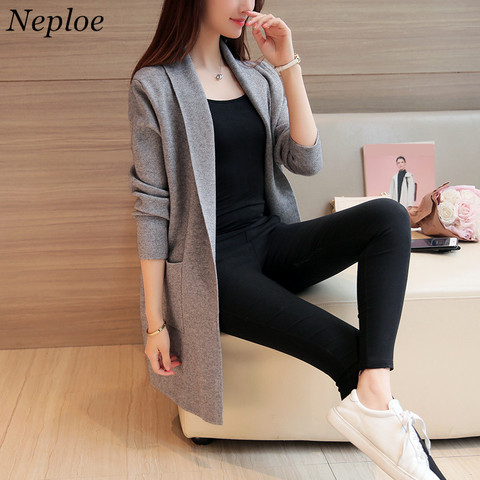 Neploe 2022 Spring New Wild Loose Long Knitwear Cardigan Women Sweater Coat Long Sleeve Coat Tide 65467 ► Photo 1/5