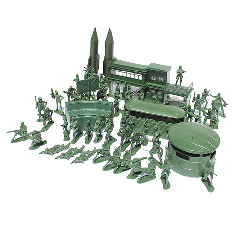56pcs Plastic Army Playset Army Men Action Figures 5cm WWII Soldiers & Assorted Accessories ► Photo 1/4