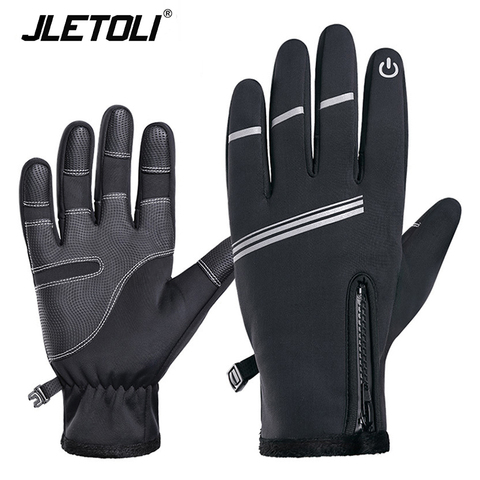 Winter Warm Cycling Gloves Touchscreen Full Finger Bicycle Gloves Waterproof Outdoor Bike Gloves Skiing Motorcycle Riding Gloves ► Photo 1/6