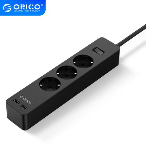 ORICO Electronic Socket Power Strip Socket 3AC 5 AC Outlet With 2 USB Port Smart EU Plug Extension Socket for Home Commercial ► Photo 1/6