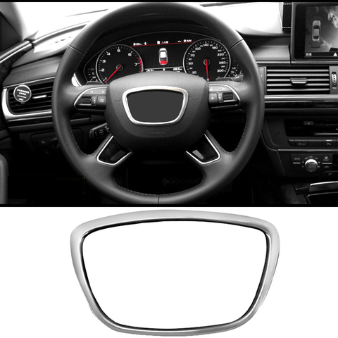 Car Steering Wheel Center Logo Frame For Audi A3 A4L A6L A8 Q3 Q5 Q7 Steering Wheel Emblem Trim Decor Ring Metal 3D Car Styling ► Photo 1/1