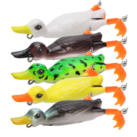 Fishing Frog Lure Propeller Foot Flippers Duck 11cm 25g Rotation Tractor Soft Bait Decoys Artificial Lures 1 Piece Sale ► Photo 1/6