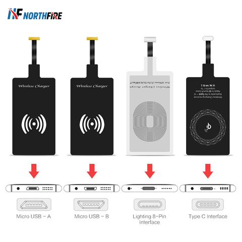 Universal Qi Wireless Charging Receiver For iPhone 7 6s Plus 5S Micro USB Type C Wireless Fast Charger For Huawei Xiaomi Redmi ► Photo 1/6