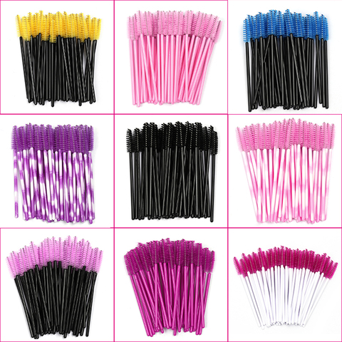 50Pcs Disposable Eyelash Brush Mascara Wands Colorful Plastic Applicator Professional Makeup Eye Brushes Eyelashes Extension ► Photo 1/6