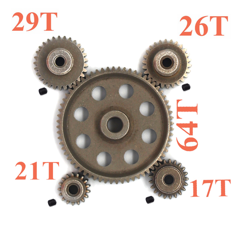 HSP 11184 Metallo Acciaio Spur Diff Differenziale Main Gear 64 T Motor Pinion gears 17T 21T 26T 29T  For HSP 94123 9411/170/107 ► Photo 1/5