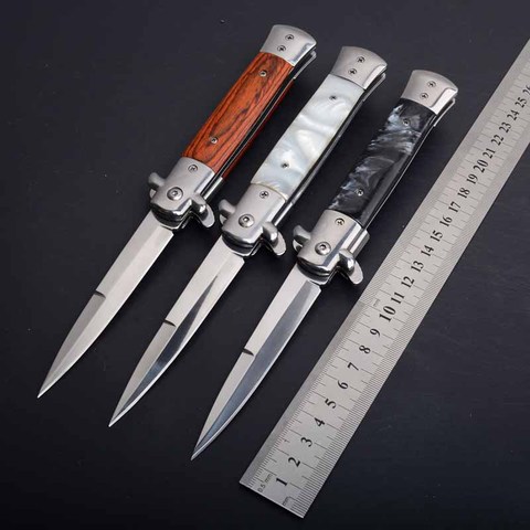 DEHONG  CS claw knife quick folding knife 440C acrylic wood handle pocket folding knife camping hunting survival EDC tool ► Photo 1/6