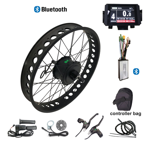 48V Electric Bike Kit Brushless Hub Motor Rear Snow Wheel 20 24 26 inch  750W 1000W 1500W 4.0 Tyre Fat Bicycle Conversion Kit