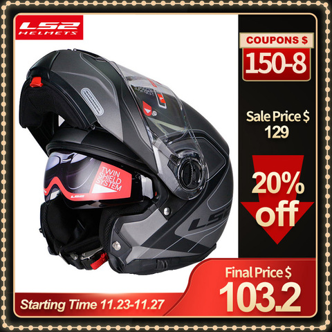 Original LS2 FF325 Flip Up Motorcycle Helmet Modular Motorbiket kask WIth Double Dual Lens Racing capacete cascos para moto - Price history & Review | AliExpress Seller - VCOROS Motorcycle Sport | Alitools.io