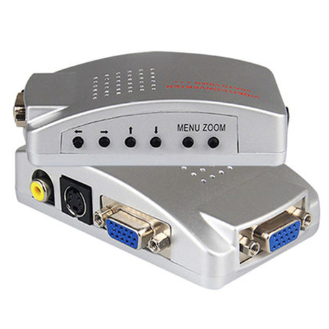 PC Converter Box VGA to TV AV RCA Signal Adapter Converter Video Switch Box Composite Supports NTSC PAL for Computer ► Photo 1/6