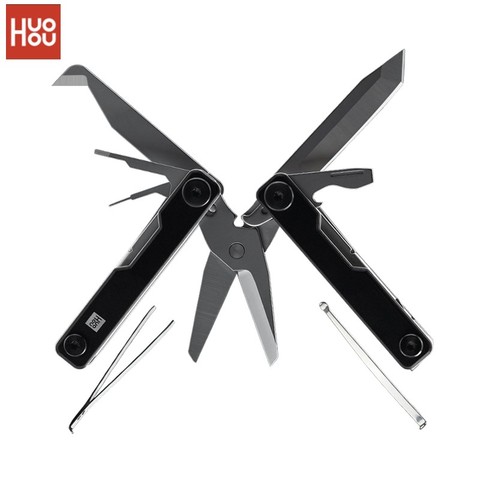 2022 New HUOHOU Mini Multi-Function Knife Stainless Steel Aluminum alloy Pocket Folding Knife Scissors Knife Screwdriver ► Photo 1/1