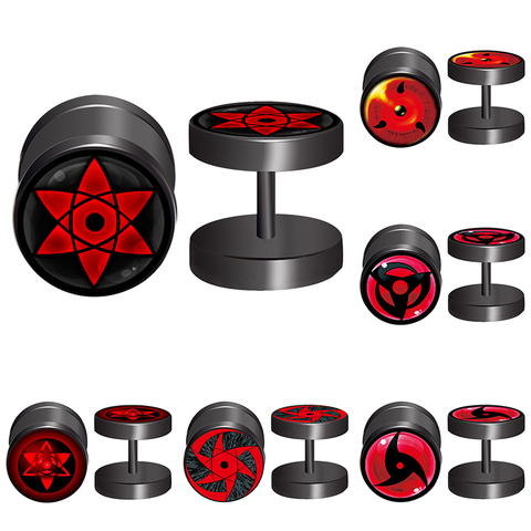 2pcs/Lot 1.0MM/18G Naruto Sharingan Eyes Logo Fake Ear Plugs And Flesh Tunnels Piercing Jewelry 2401 ► Photo 1/6