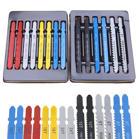 14pcs Jig saw Blade Set Assorted Metal Cobalt Steel T-shank Jigsaw Blade Set Fitting For Plastic Wood Cutting Tools ► Photo 1/5