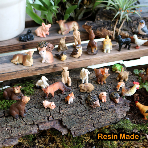Resin Miniature Animals Fairy Garden Mini Forest Farm Animal Realistic Micro Tiny Animals Figurines Squirrel Chicken Bunny Set ► Photo 1/6