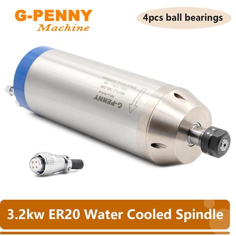 CNC 3.2kw ER20 Water cooled spindle 3.2kw  water cooling spindle motor for CNC Router engraving  machine! ► Photo 1/6