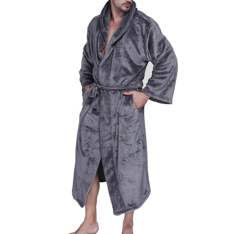 Autumn winter Men's bathrobe 10XL 9XL 8XL 7XL 6XL Bust 150cm warm plus size Sleepwear Pajama man ► Photo 1/6