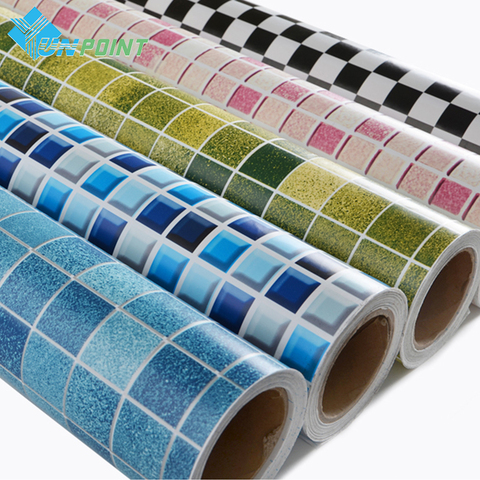 PVC Mosaic Tiles Wallpaper Bathroom Toilet Pool Waterproof Stickers Kitchen Oilproof Wall Stickers DIY Self-adhesive Home Decor ► Photo 1/6