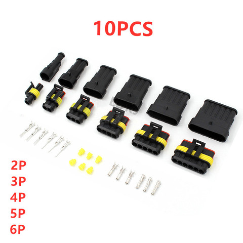 10sets Kit 1P 2, P 3P 4P 5, P 6P AMP 1.5 male and female plug automotive waterproof connectors xenon lamp car connector ► Photo 1/6