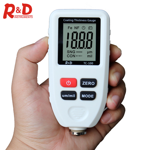 R&D TC100 White Car Paint Coating Thickness Gauge Car Paint Film Thickness Tester Measuring FE/NFE Russian Manual Paint Tool ► Photo 1/6