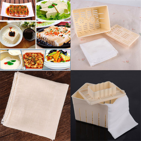 1pc DIY Plastic Homemade Tofu Maker Press Mold Kit Tofu Making Machine Set Soy Pressing Mould with Cheese Cloth Cuisine ► Photo 1/6