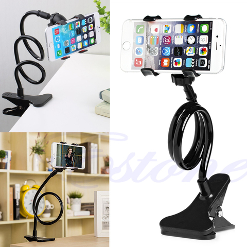 Universal Lazy Mobile Phone Gooseneck Stand Holder Stents Flexible Bed Desk Table Clip Bracket for Phone Flexible Holder Arm Hot ► Photo 1/2