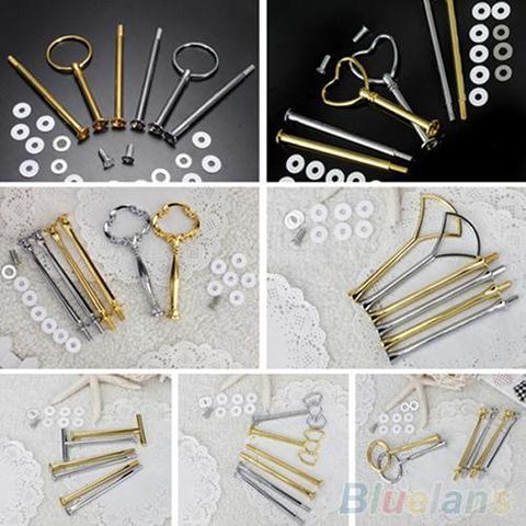 1 Set Cake Plate Stands Multistyle 2/3 Tier Plate Handle Fitting Hardware Rod Tool Cake Plate Stand Wedding Birthday Cake Stand ► Photo 1/6