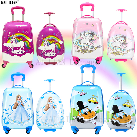 kids travel suitcase with wheels Cartoon anime rolling luggage carry ons cabin trolley luggage bag children car suitcase panda ► Photo 1/6