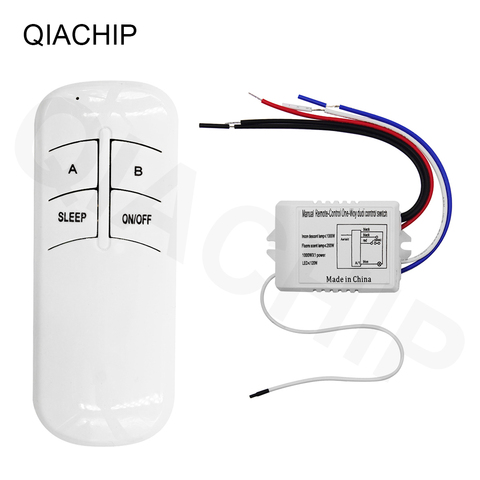 QIACHIP 1/2/3 Way ON/OFF 220V Remote Control Switch Lamp Light Digital Wireless Wall Remote Control Switch Receiver Transmitter ► Photo 1/6