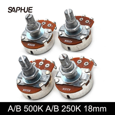 Full Size A500K/B500K/A250K/B250K Split shaft 18mm Guitar Volume Tone Big Pots Potentiometer for ELectric Guitar Bass ► Photo 1/6