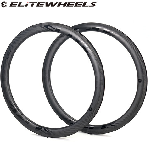 Elite 700c Carbon Road Rim  50mm UD Matte Full  V Brake Clincher Tubular Tubeless 25mm 27mm Width For 700c Bicycle Wheels ► Photo 1/6