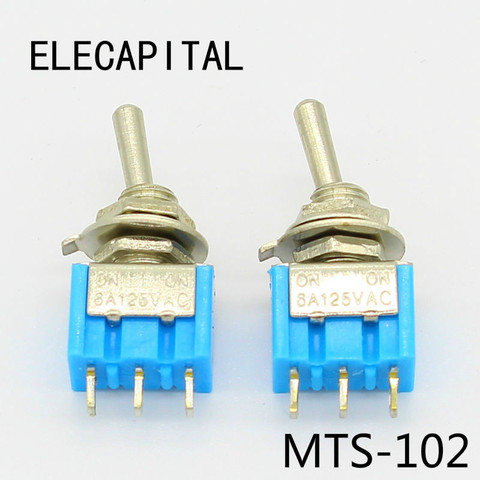 5pcs Mini MTS-102 3-Pin SPDT ON-ON 6A 125VAC Miniature Toggle Switches ► Photo 1/6