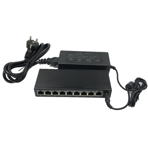 ANDDEAR9-10/100 mbps rj45 switch poe 802.3af 9 poort voeding 15.5 w voor ip camera nvr ip telefoon wifi access point  poe switch ► Photo 1/6