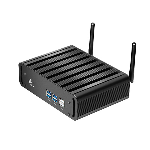 Fanless Mini PC Intel Core i7 7500U i5 7200U i3 7100U Windows 10 DDR3L RAM mSATA SSD 4K UHD HDMI VGA WiFi Gigabit Ethernet 6xUSB ► Photo 1/6