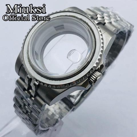 Miuksi 40mm sapphire glass jubilee bracelet watch case fit NH35 NH36 ETA 2836,Miyota 8205 8215 821A,Mingzhu DG2813/3804 movement ► Photo 1/6