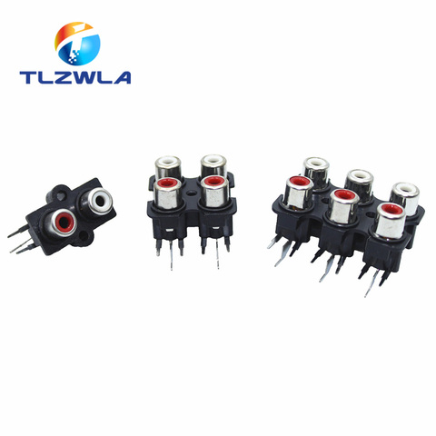 5Pcs 2/4/6 hole RCA Female Stereo audio Jack AV Audio input socket Connector Lotus row Amplifier Interface Signal connection ► Photo 1/6