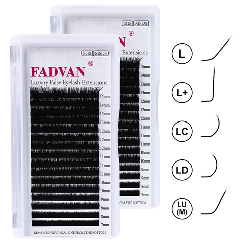16 Rows L/L+/LC/LD/LU Curl Faux Mink Eyelash Extensions Black 7-15mm Mixed Individual Eyelashes For Grafting L Shaped Lashes ► Photo 1/6