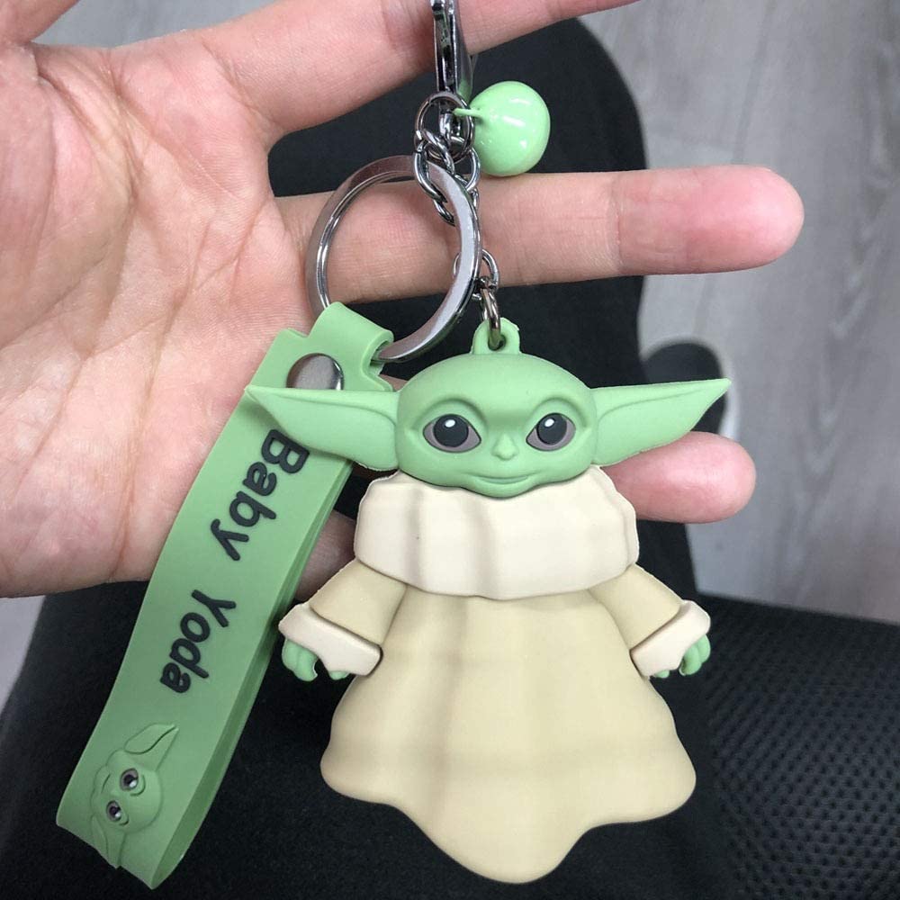 Baby Yoda Keychain Star Wars Jedi Master Silicone Action Figure Mandalorian Toy 