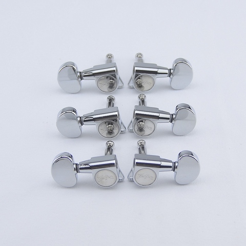 Clearance Sale.  1 Set  3R-3L Guitar Machine Heads Tuners  Chrome  ( #0788 )  Made In Taiwan ► Photo 1/6