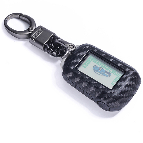 Carbon Fiber Silicone Car Key Case For StarLine A92 A62 V62 MOTO V63 A94 A64 T94 Two Way Car Alarm LCD Remote Control Cover Bag ► Photo 1/6