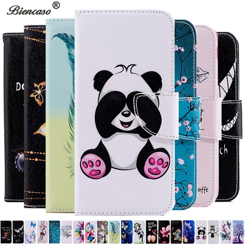 Biencaso Butterfly Owl PU Leather Wallet Flip Case for Huawei Y5 Y6 2022 P40 Pro P30 Lite P9 Lite Honor 7S 7A Pro Back Cover Bag ► Photo 1/6