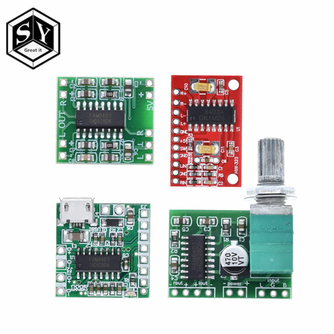 GREAT IT PAM8403 Super mini digital amplifier board 2 * 3W Class D digital amplifier board efficient 2.5 to 5V USB power supply ► Photo 1/6