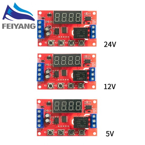 DC 5V 12V 24V 10A Adjustable Time Delay Relay Module LED Digital Timming Relay Timer Delay Trigger Switch Timer Control Switch ► Photo 1/6